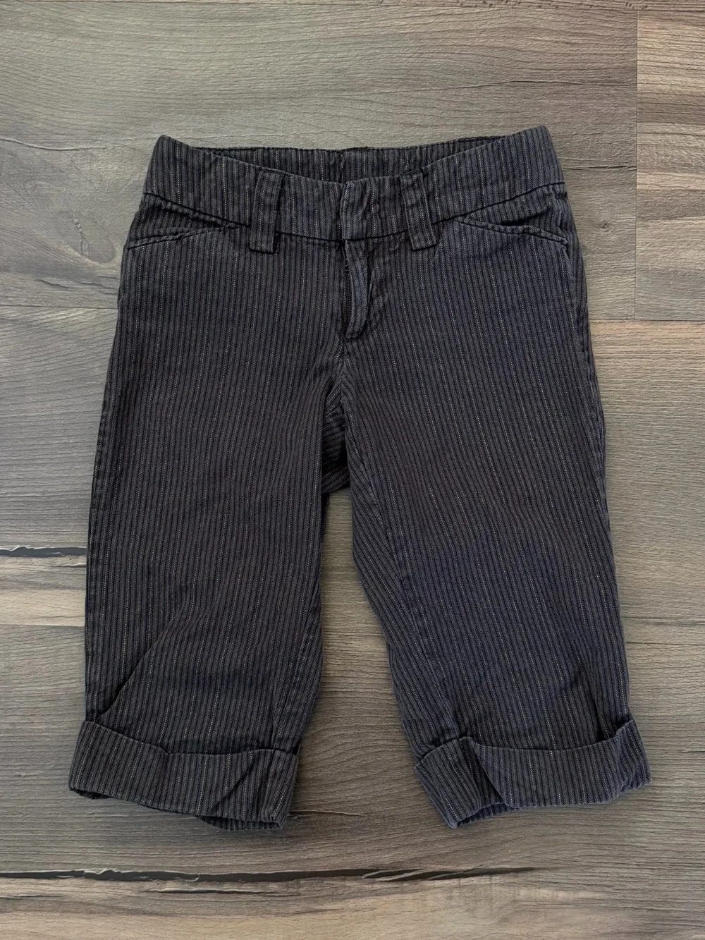 Y2K Gap Girls' Brown Striped Cuffed Capris Size 6